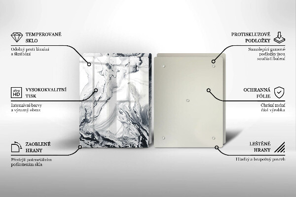 Placă sticla protectie aragaz Abstracția cernelii