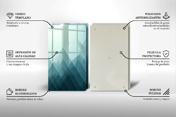 Placă sticla protectie aragaz Munți abstracti