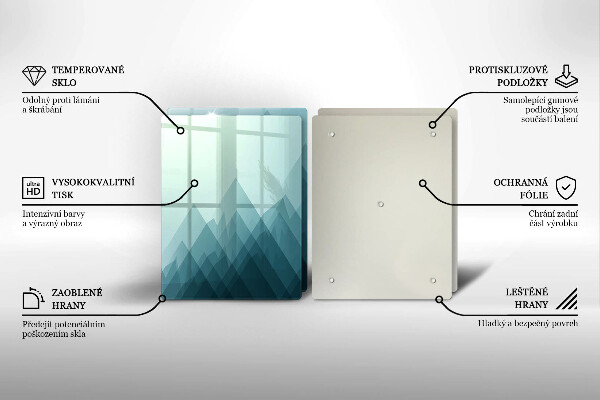 Placă sticla protectie aragaz Munți abstracti