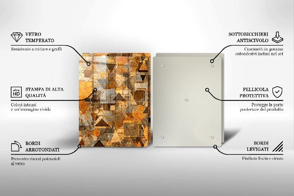 Placă sticla protectie aragaz Model fără sudură de figuri geometrice
