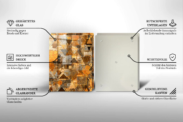 Placă sticla protectie aragaz Model fără sudură de figuri geometrice