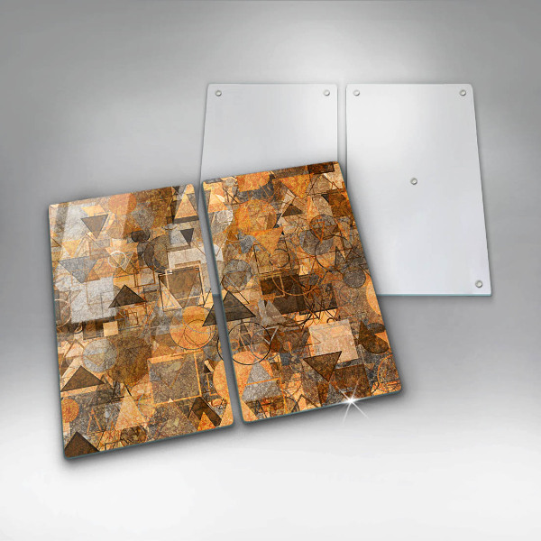 Placă sticla protectie aragaz Model fără sudură de figuri geometrice
