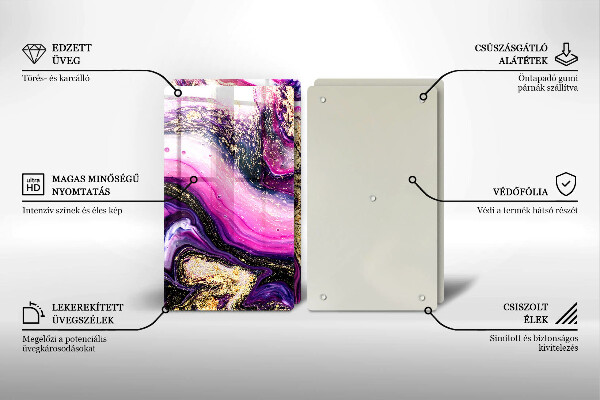 Placă din sticla protectie perete Design abstract auriu