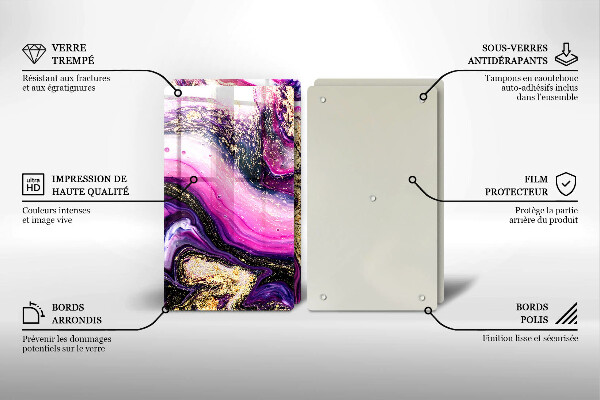 Placă din sticla protectie perete Design abstract auriu