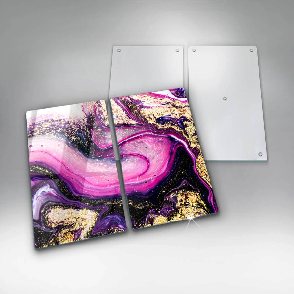 Placă din sticla protectie perete Design abstract auriu