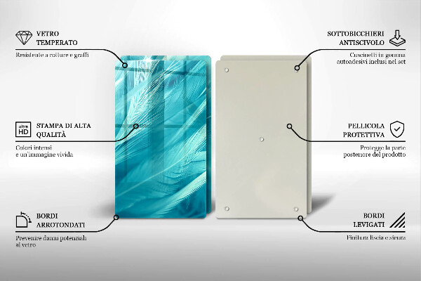 Placă din sticla protectie perete Pene delicate