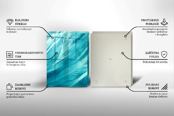 Placă din sticla protectie perete Pene delicate