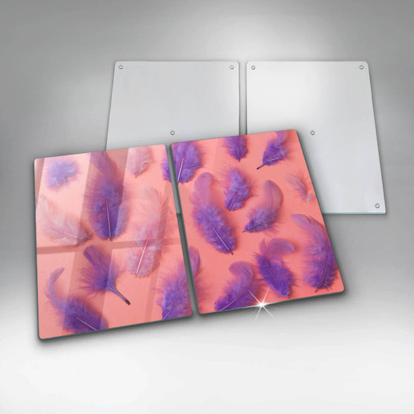 Placă din sticla protectie perete Pene pufoase