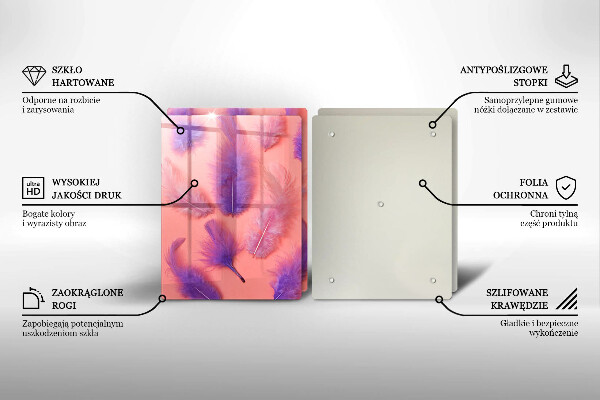 Placă din sticla protectie perete Pene pufoase