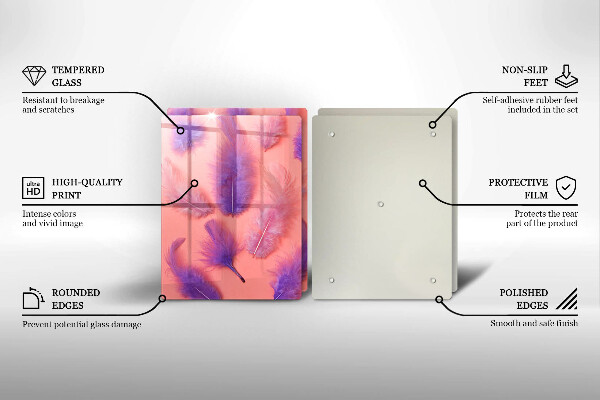 Placă din sticla protectie perete Pene pufoase