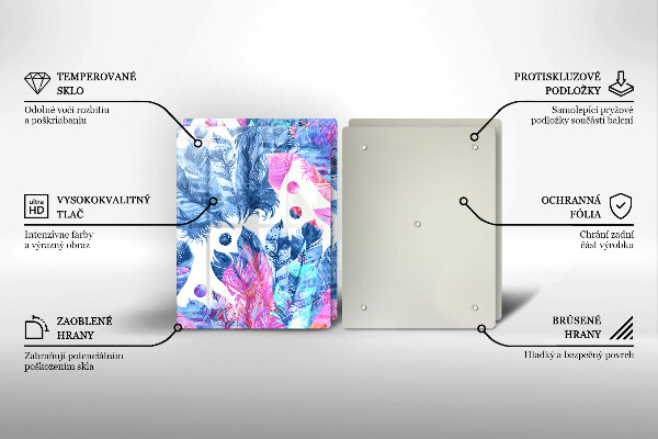 Placă din sticla protectie perete Ilustrație boho cu pene