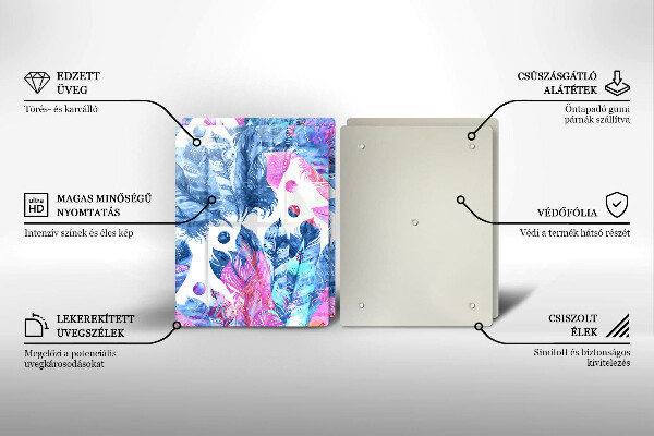 Placă din sticla protectie perete Ilustrație boho cu pene