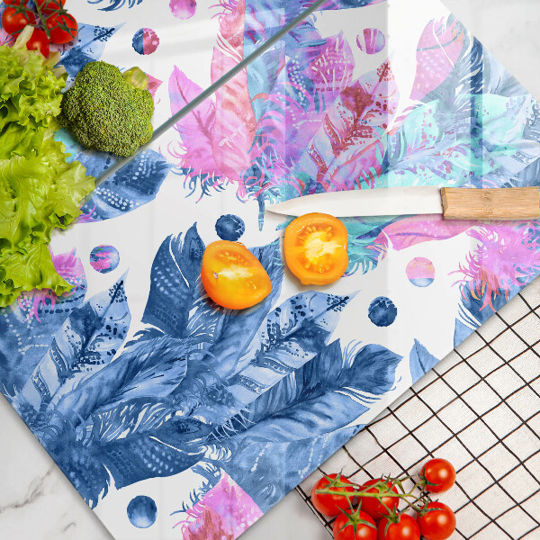 Placă din sticla protectie perete Ilustrație boho cu pene