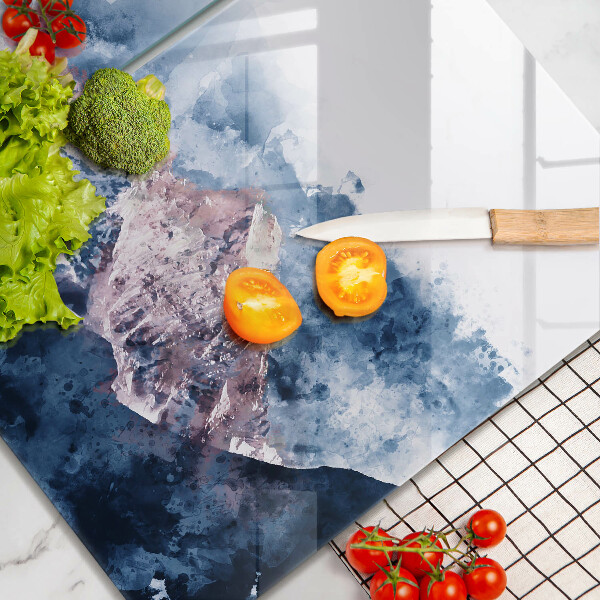 Placă din sticla protectie perete Munți pictați în abstract