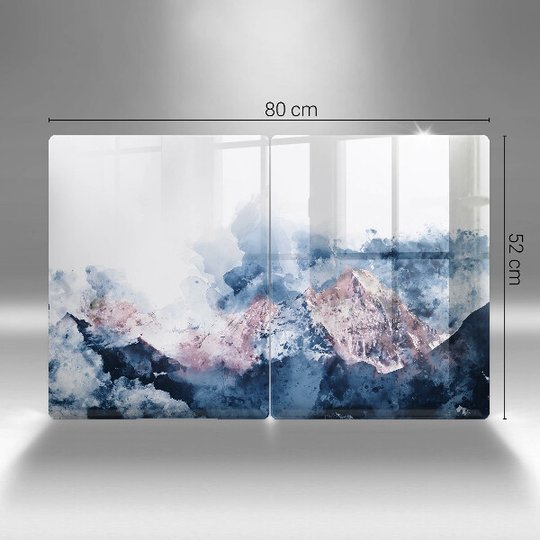 Placă din sticla protectie perete Munți pictați în abstract