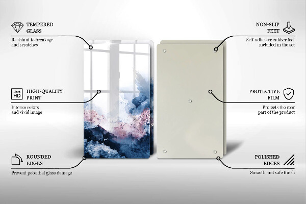 Placă din sticla protectie perete Munți pictați în abstract