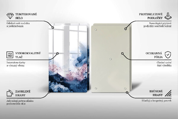 Placă din sticla protectie perete Munți pictați în abstract