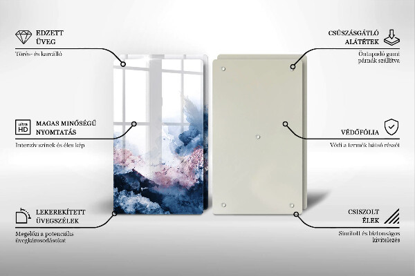 Placă din sticla protectie perete Munți pictați în abstract