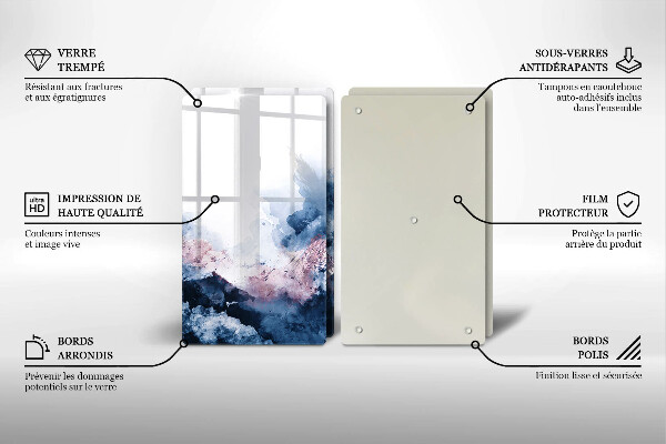 Placă din sticla protectie perete Munți pictați în abstract