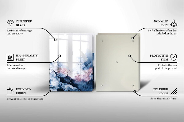 Placă din sticla protectie perete Munți pictați în abstract