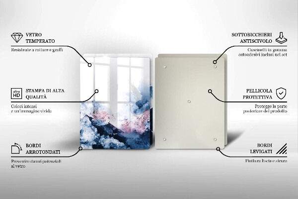 Placă din sticla protectie perete Munți pictați în abstract