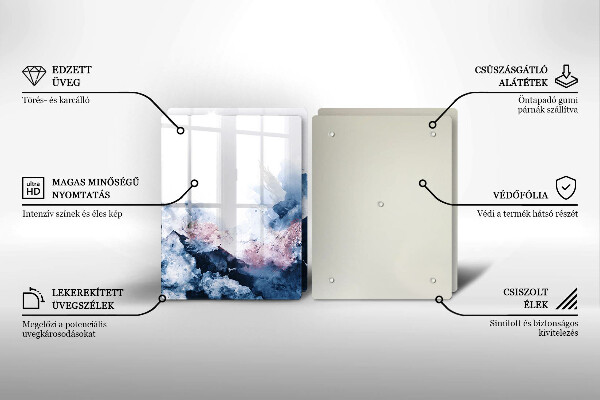 Placă din sticla protectie perete Munți pictați în abstract