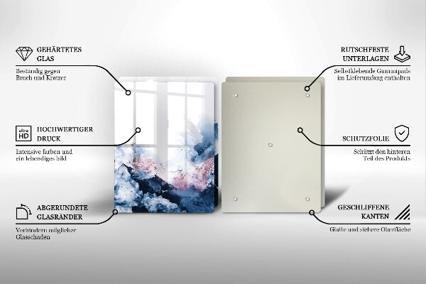 Placă din sticla protectie perete Munți pictați în abstract