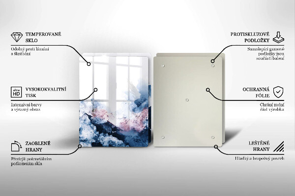 Placă din sticla protectie perete Munți pictați în abstract