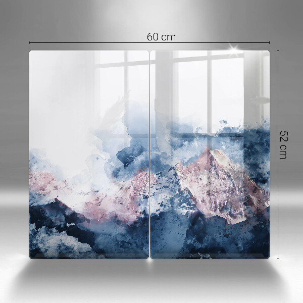 Placă din sticla protectie perete Munți pictați în abstract