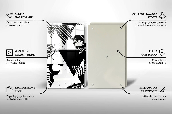 Placă din sticla protectie perete Triunghiuri geometrice