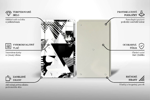 Placă din sticla protectie perete Triunghiuri geometrice