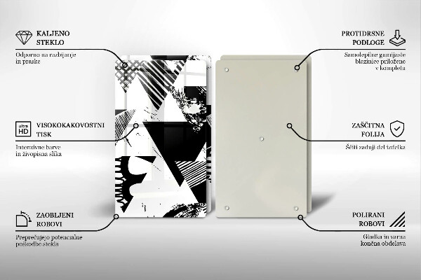 Placă din sticla protectie perete Triunghiuri geometrice