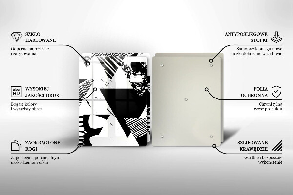 Placă din sticla protectie perete Triunghiuri geometrice