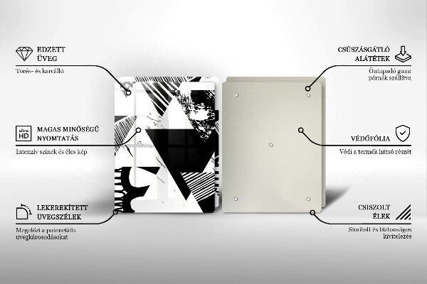 Placă din sticla protectie perete Triunghiuri geometrice