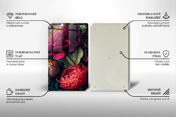 Placă din sticla protectie perete Flori frumoase