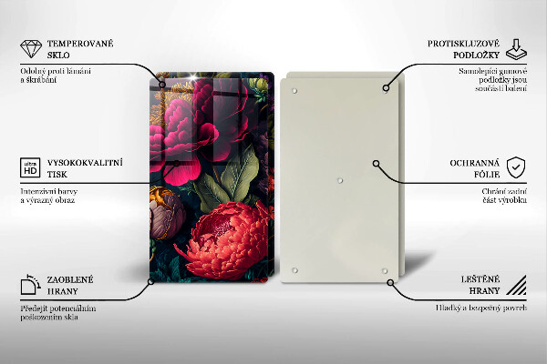 Placă din sticla protectie perete Flori frumoase