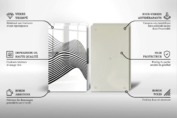 Placă din sticla protectie perete Abstracția liniară