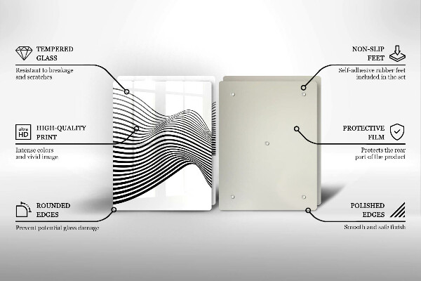 Placă din sticla protectie perete Abstracția liniară