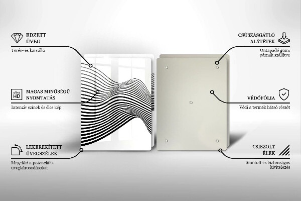 Placă din sticla protectie perete Abstracția liniară