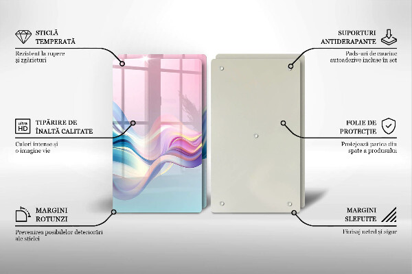 Placă sticla protectie aragaz Abstracția pastelului