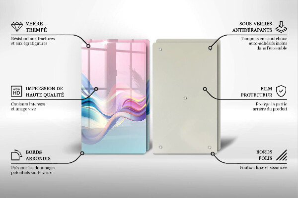 Placă sticla protectie aragaz Abstracția pastelului