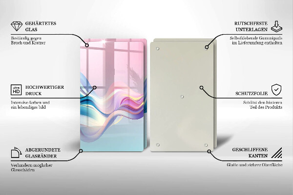 Placă sticla protectie aragaz Abstracția pastelului