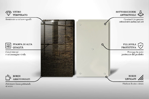 Placă sticla protectie aragaz Textura scoarță de lemn