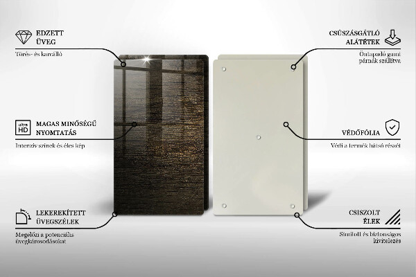 Placă sticla protectie aragaz Textura scoarță de lemn