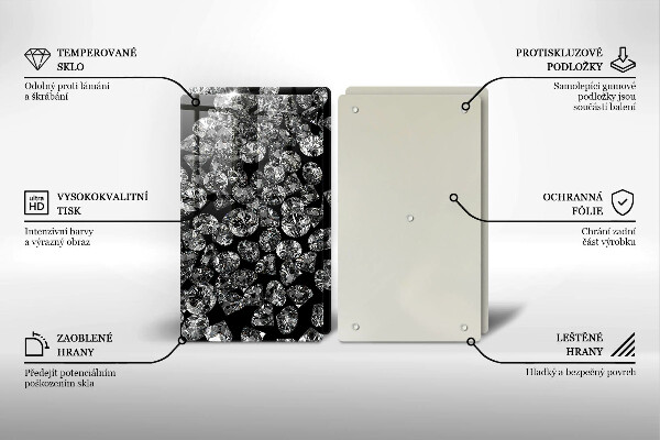 Placă sticla protectie aragaz Diamante diamante