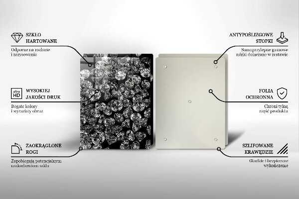 Placă sticla protectie aragaz Diamante diamante