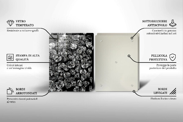 Placă sticla protectie aragaz Diamante diamante