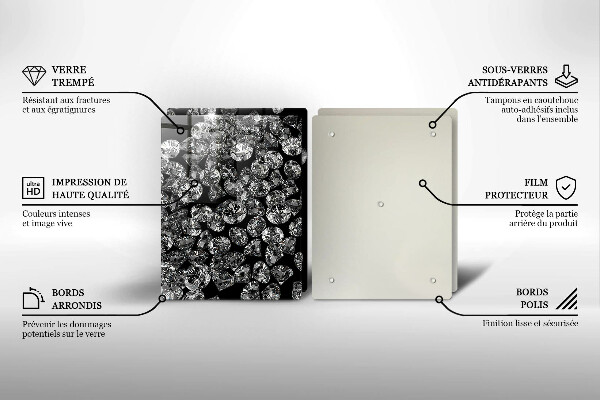 Placă sticla protectie aragaz Diamante diamante