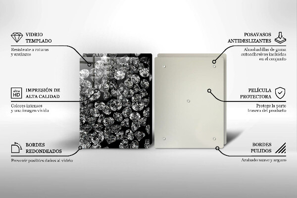 Placă sticla protectie aragaz Diamante diamante