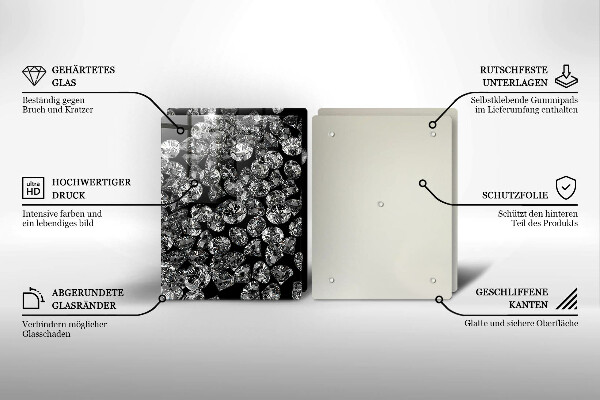 Placă sticla protectie aragaz Diamante diamante